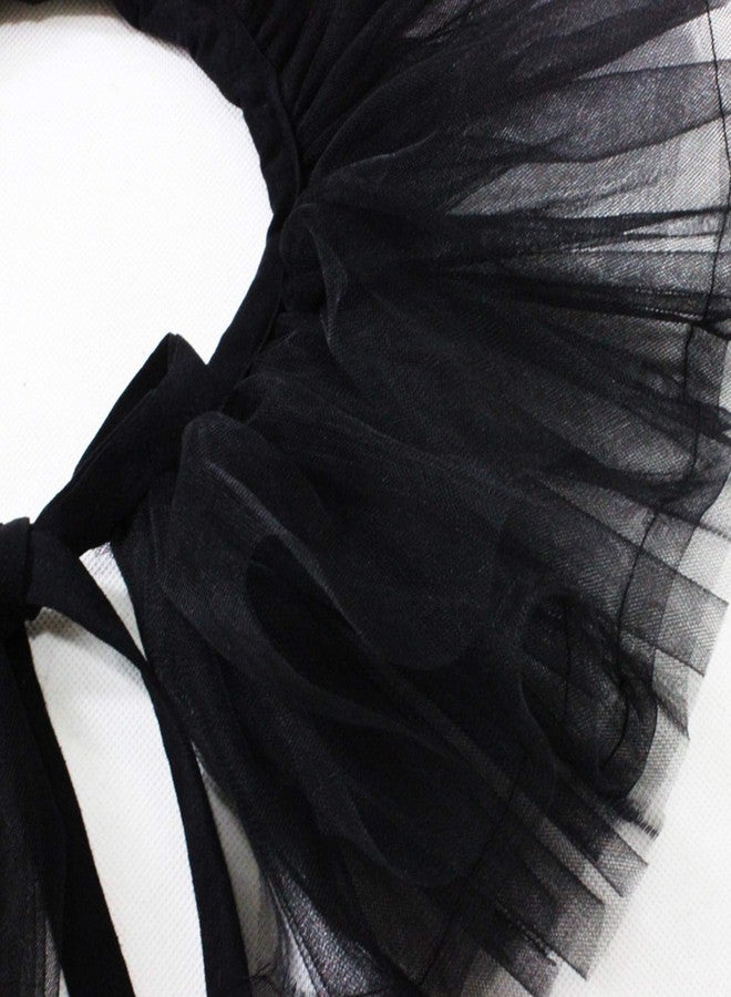 Saccgt Victorian Ruffled Mesh Fake Collar Shawl Tulle Clown Cosplay Neck Ruff Choker - Image 4